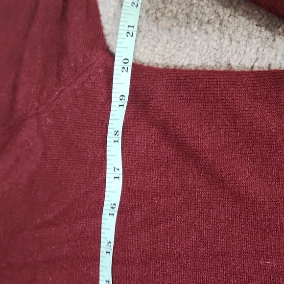 Embroidered roses pearls double sweater lg y2k burgundy - Picture 6 of 8